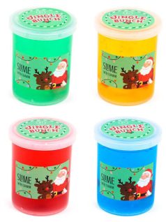   Slime 7cm-es műanyag palackban, karácsonyi figurával, 4 féle változat