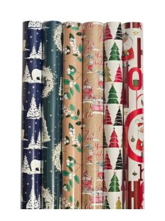   Karácsonyi csomagolópapír, hengeres, 70x200cm, Clairefontaine/Eurowrap, többféle minta
