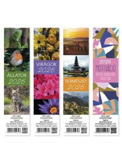 Könyvjelző naptár 5x21 cm 2026, többféle változat