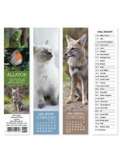 Könyvjelző naptár 5x21 cm 2026, többféle változat