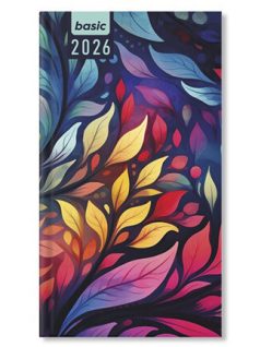   Period Basic zsebnaptár, álló, heti, 9x16,5cm, 2026, Rainbow