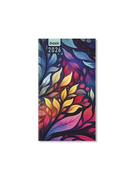 Period Basic zsebnaptár, álló, heti, 9x16,5cm, 2026, Rainbow