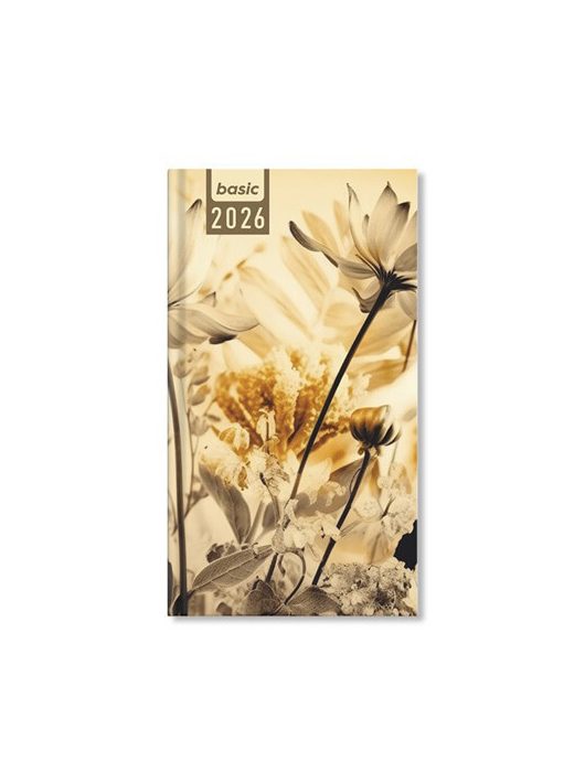 Period Basic zsebnaptár, álló, heti, 9x16,5cm, 2026, Wildflowers