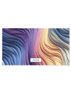   Period tűzött zsebnaptár, fekvő, 8,5x15,5cm, kétheti, 2026, Harmony
