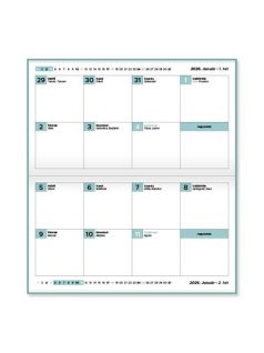   Period tűzött zsebnaptár, fekvő, 8,5x15,5cm, kétheti, 2026, Harmony