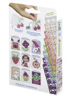   Pixel kulcstartókészítő szett 3 kulcstartó alaplappal, 8 színnel, mintákkal, lányos