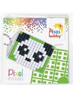   Pixel kulcstartókészítő szett 1 kulcstartó alaplappal, 3 színnel, panda