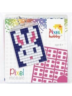   Pixel kulcstartókészítő szett 1 kulcstartó alaplappal, 3 színnel, nyuszi