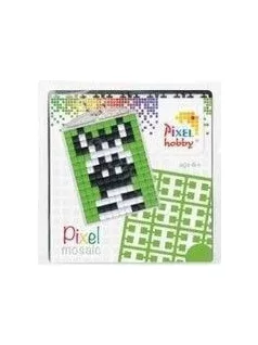   Pixel kulcstartókészítő szett 1 kulcstartó alaplappal, 3 színnel, zebra