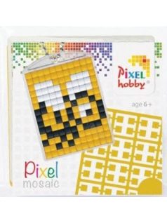   Pixel kulcstartókészítő szett 1 kulcstartó alaplappal, 3 színnel, méhecske