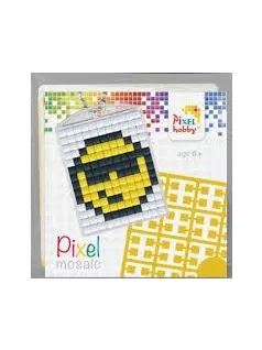   Pixel kulcstartókészítő szett 1 kulcstartó alaplappal, 3 színnel, smiley, emoji