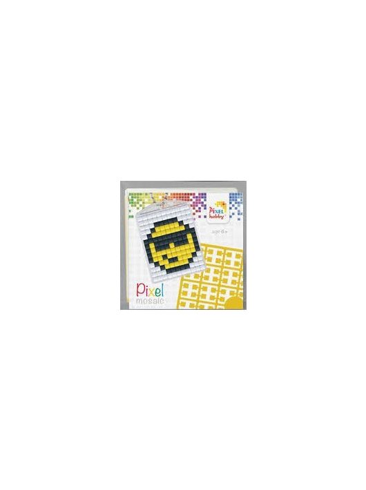 Pixel kulcstartókészítő szett 1 kulcstartó alaplappal, 3 színnel, smiley, emoji