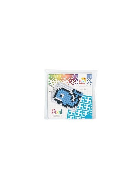 Pixel kulcstartókészítő szett 1 kulcstartó alaplappal, 3 színnel, bálna