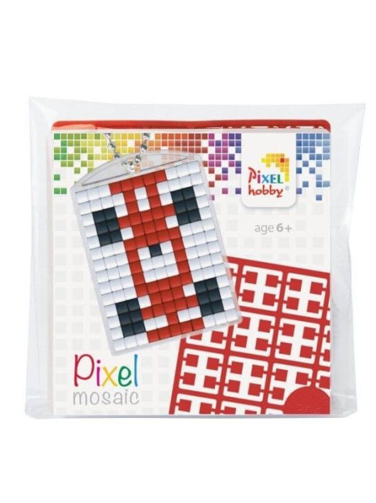 Pixel kulcstartókészítő szett 1 kulcstartó alaplappal, 3 színnel, versenyautó