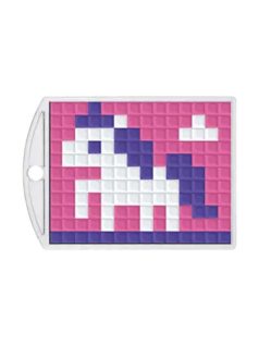   Pixel kulcstartókészítő szett 1 kulcstartó alaplappal, 3 színnel, rózsaszín-lila unikornis