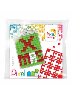   Pixel kulcstartókészítő szett 1 kulcstartó alaplappal, 3 színnel, Xmas