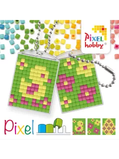   Pixel kulcstartókészítő szett 1 kulcstartó alaplappal, 3 színnel, húsvéti csibe