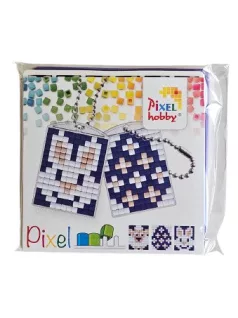   Pixel kulcstartókészítő szett 1 kulcstartó alaplappal, 3 színnel, húsvéti nyuszi
