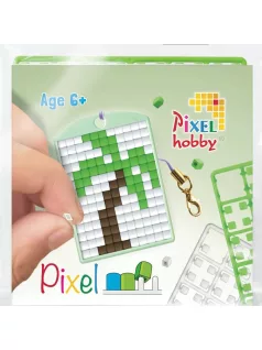   Pixel kulcstartókészítő szett 1 kulcstartó alaplappal, 3 színnel, pálmafa (23103)