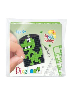   Pixel kulcstartókészítő szett 1 kulcstartó alaplappal, 3 színnel, dínoszaurusz