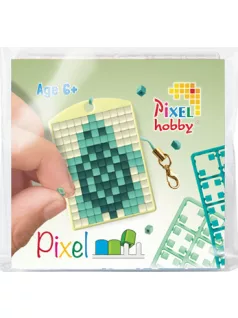   Pixel kulcstartókészítő szett 1 kulcstartó alaplappal, 3 színnel, teknős