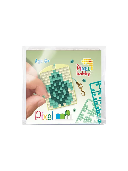Pixel kulcstartókészítő szett 1 kulcstartó alaplappal, 3 színnel, teknős