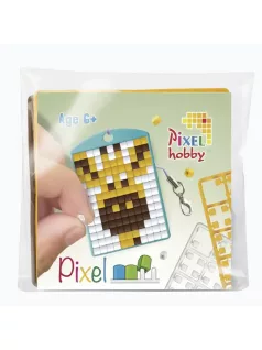   Pixel kulcstartókészítő szett 1 kulcstartó alaplappal, 3 színnel, zsiráf (23120)