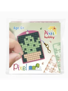   Pixel kulcstartókészítő szett 1 kulcstartó alaplappal, 3 színnel, kaktusz (23125)