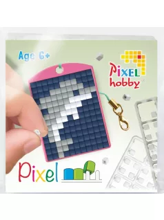   Pixel kulcstartókészítő szett 1 kulcstartó alaplappal, 3 színnel, delfin