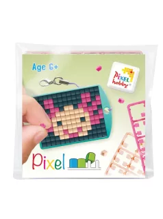   Pixel kulcstartókészítő szett 1 kulcstartó alaplappal, 3 színnel, axolotl (23161)