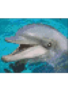Pixel szett 1 normál alaplappal, színekkel, delfin