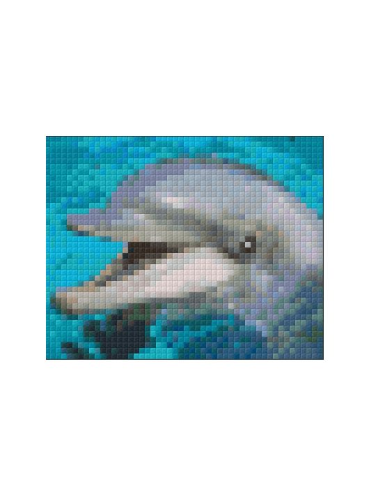 Pixel szett 1 normál alaplappal, színekkel, delfin