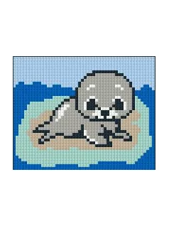 Pixel szett 1 normál alaplappal, színekkel, bébifóka