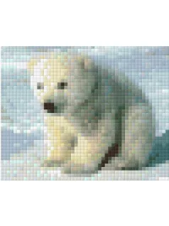 Pixel szett 1 normál alaplappal, színekkel, jegesmedve