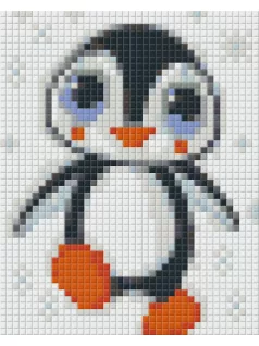 Pixel szett 1 normál alaplappal, színekkel, pingvin, (801208)