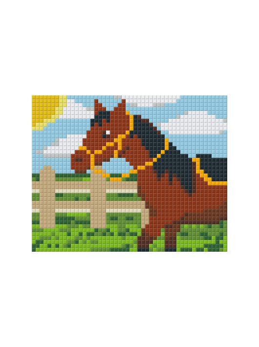 Pixel szett 1 normál alaplappal, színekkel, ló, 801250