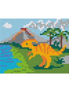 Pixel szett 1 normál alaplappal, színekkel, dínó