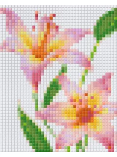 Pixel szett 1 normál alaplappal, színekkel, liliom