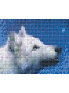 Pixel szett 1 normál alaplappal, színekkel, farkas