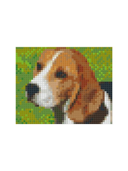 Pixel szett 1 normál alaplappal, színekkel, kutya, beagle