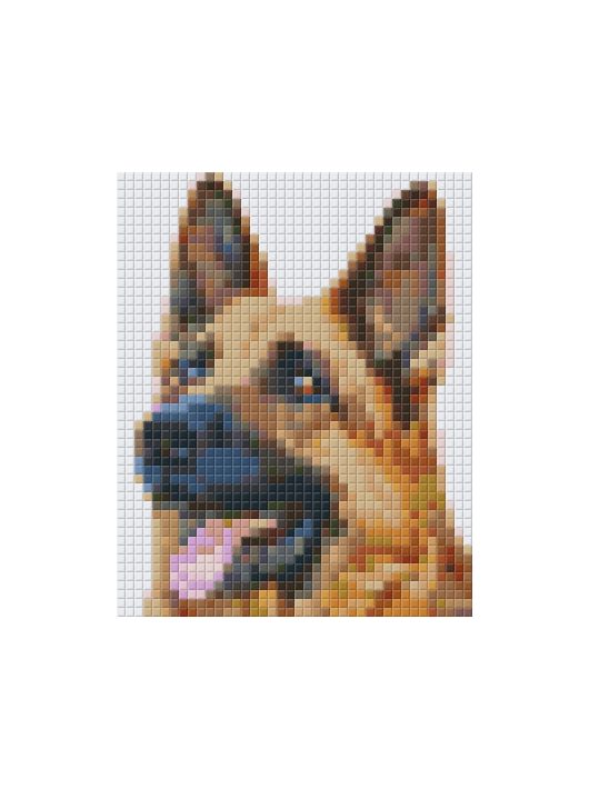 Pixel szett 1 normál alaplappal, színekkel, kutya, németjuhász