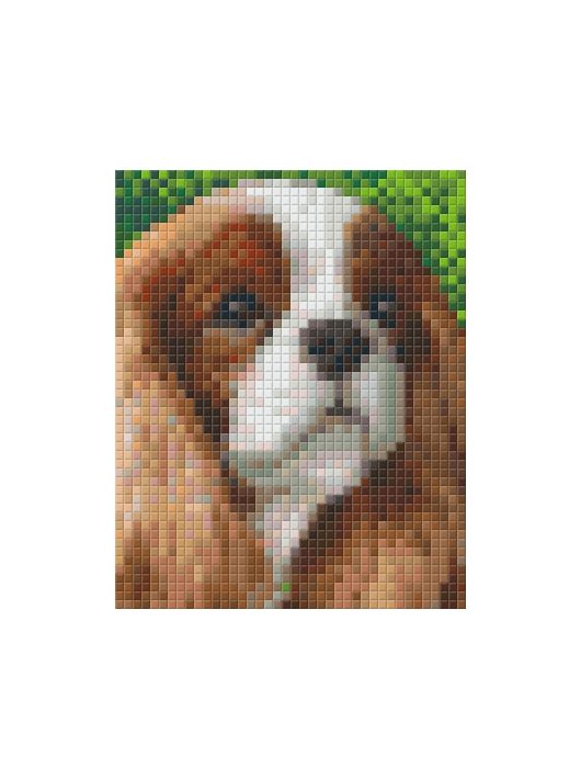 Pixel szett 1 normál alaplappal, színekkel, kutya, logó fülű