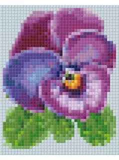 Pixel szett 1 normál alaplappal, színekkel, árvácska