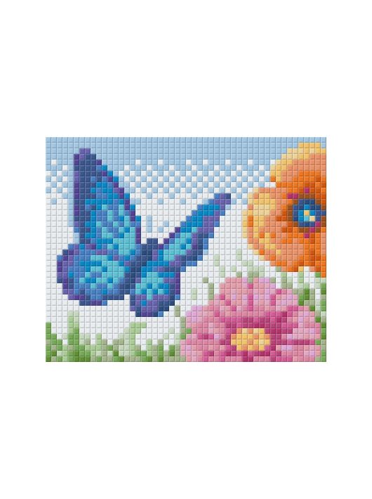 Pixel szett 1 normál alaplappal, színekkel, pillangó virágokkal, (801333)