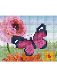 Pixel szett 1 normál alaplappal, színekkel, pillangó
