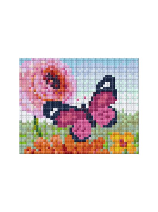 Pixel szett 1 normál alaplappal, színekkel, pillangó