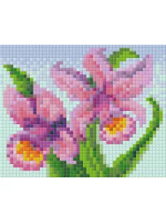 Pixel szett 1 normál alaplappal, színekkel, liliomok