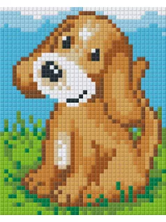 Pixel szett 1 normál alaplappal, színekkel, kutya, 801348