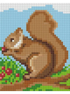 Pixel szett 1 normál alaplappal, színekkel, mókus