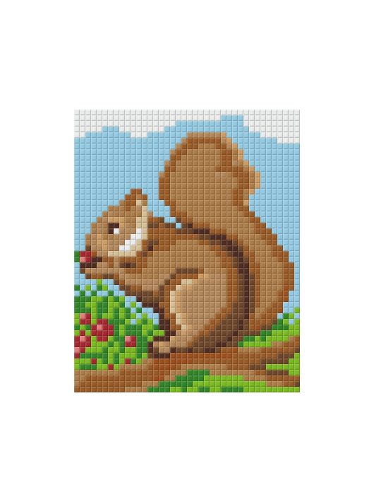 Pixel szett 1 normál alaplappal, színekkel, mókus